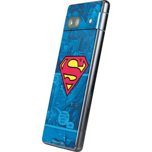 DC Comics Superman Logo Background Pattern Google Pixel 7a Skin